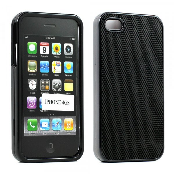 Wholesale iPhone 4S 4 Anti-Slip Hard Protector Cover (Black)